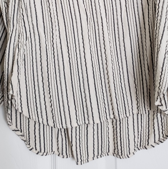 Free People Striped Tunic Off White and Dark Grey - Picture 5 of 14